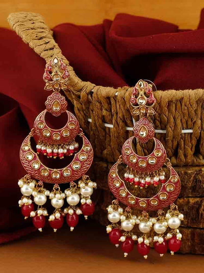 earrings - Bling Bag Ruby Nehal Chaandbali Earrings