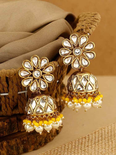 earrings - Bling Bag Lemon Jayrani Designer Jhumkis