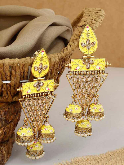 earrings - Bling Bag Lemon Giriraj Jhumki Earrings