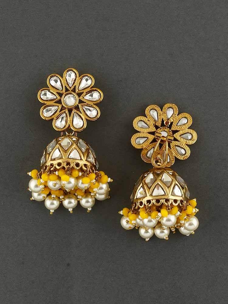 earrings - Bling Bag Lemon Jayrani Designer Jhumkis