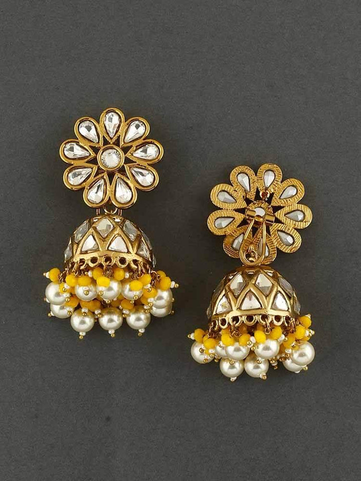 earrings - Bling Bag Lemon Jayrani Designer Jhumkis