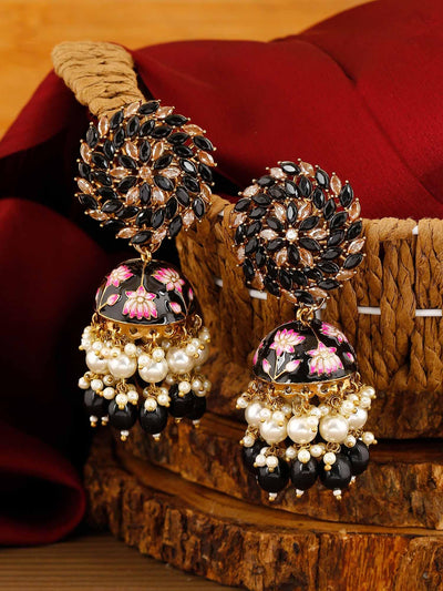 earrings - Bling Bag Jet Jessi Jhumki Earrings