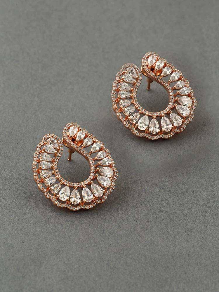 earrings - Bling Bag Rose Gold Raka Zirconia Studs