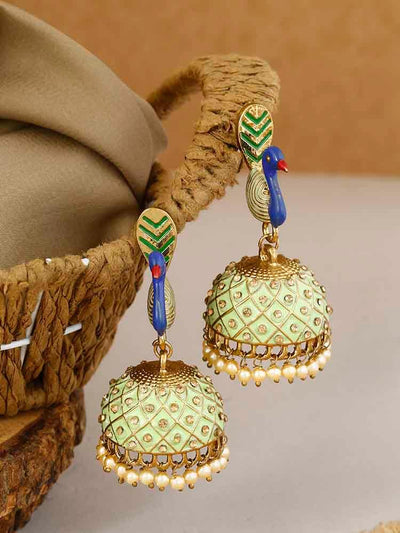 earrings - Bling Bag Mint Shivika Jhumki Earrings