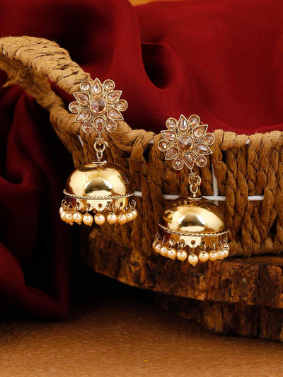 earrings - Bling Bag Golden Sabri Jhumki Earrings