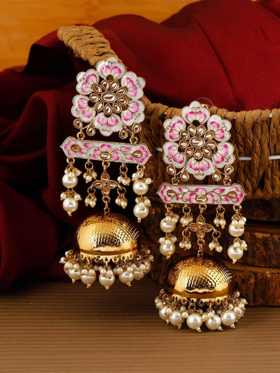 earrings - Bling Bag Ivory Fulwari Jhumki Earrings