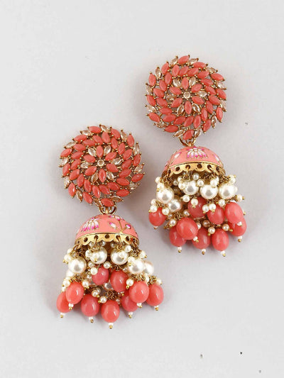 earrings - Bling Bag Coral Jessi Jhumki Earrings
