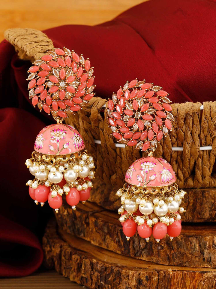 earrings - Bling Bag Coral Jessi Jhumki Earrings