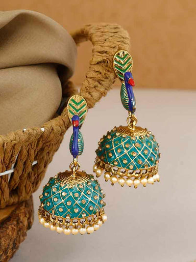 earrings - Bling Bag Rama Shivika Jhumki Earrings