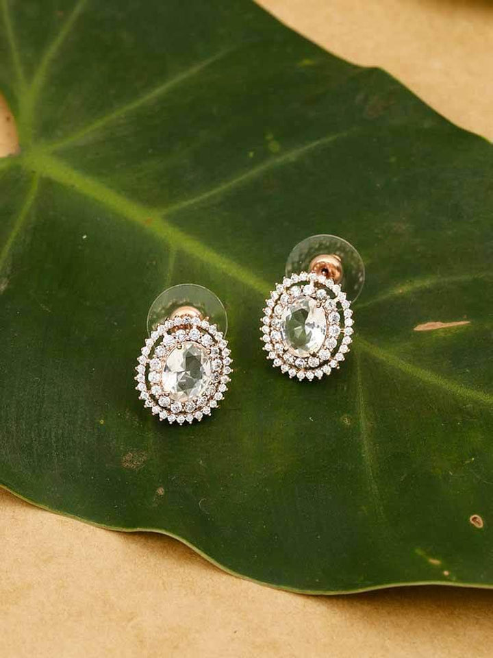 earrings - Bling Bag Rose Gold Samit Zirconia Studs