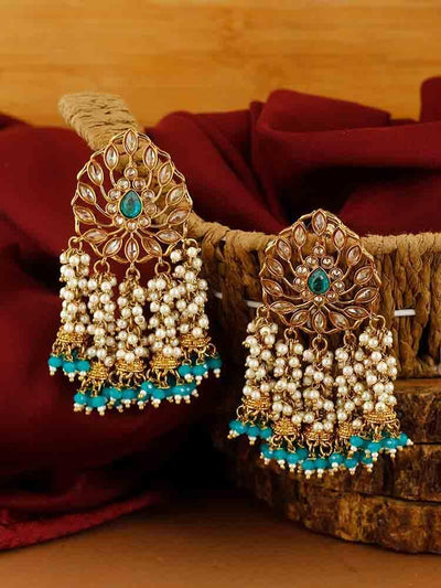 earrings - Bling Bag Rama Gunjan Pearl Jhumki Earrings