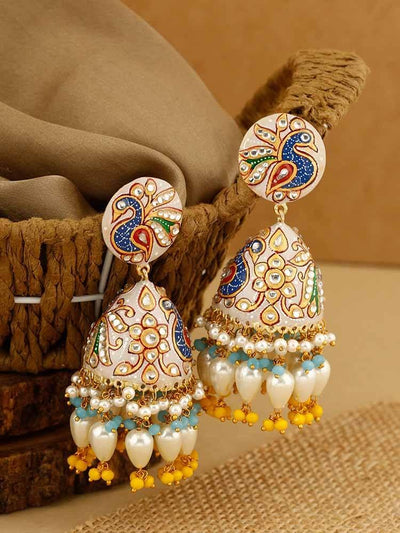 earrings - Bling Bag Smoke Sharaddha Jhumki Earrings