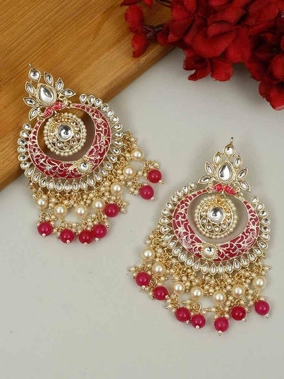 earrings - Bling Bag Ruby Ratan Chaandbali Earrings