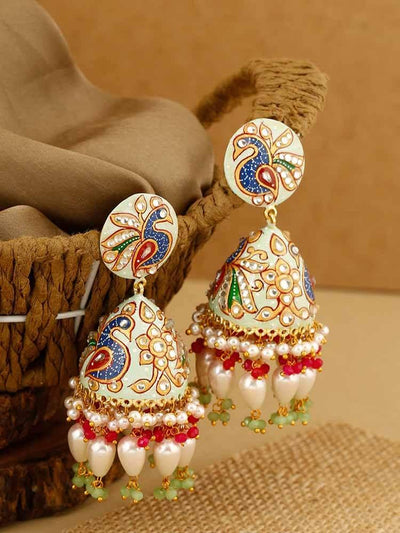 earrings - Bling Bag Mint Sharaddha Jhumki Earrings