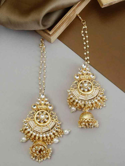 earrings - Bling Bag Golden Jhumeira Chaandbali Earrings