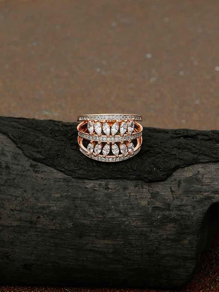 rings - Bling Bag Rose Gold Gautami Zirconia Ring