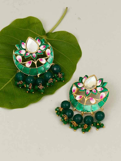 earrings - Bling Bag Emerald Pranjal Dangler Earrings