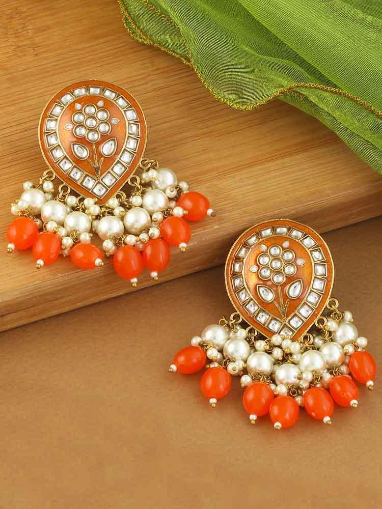 Orange Charmi Designer Earrings - Bling Bag