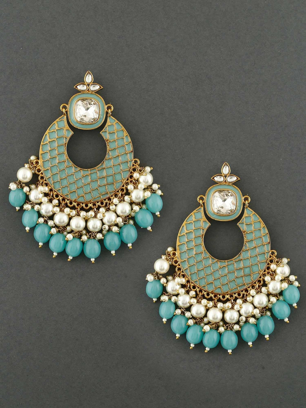 earrings - Bling Bag Turquoise Keladi Designer Earrings