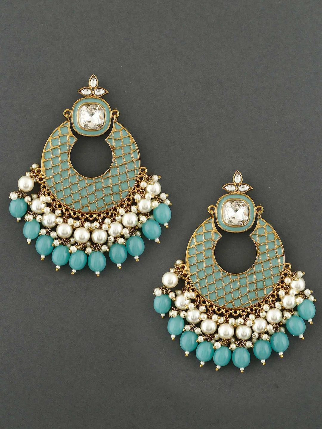 earrings - Bling Bag Turquoise Keladi Designer Earrings