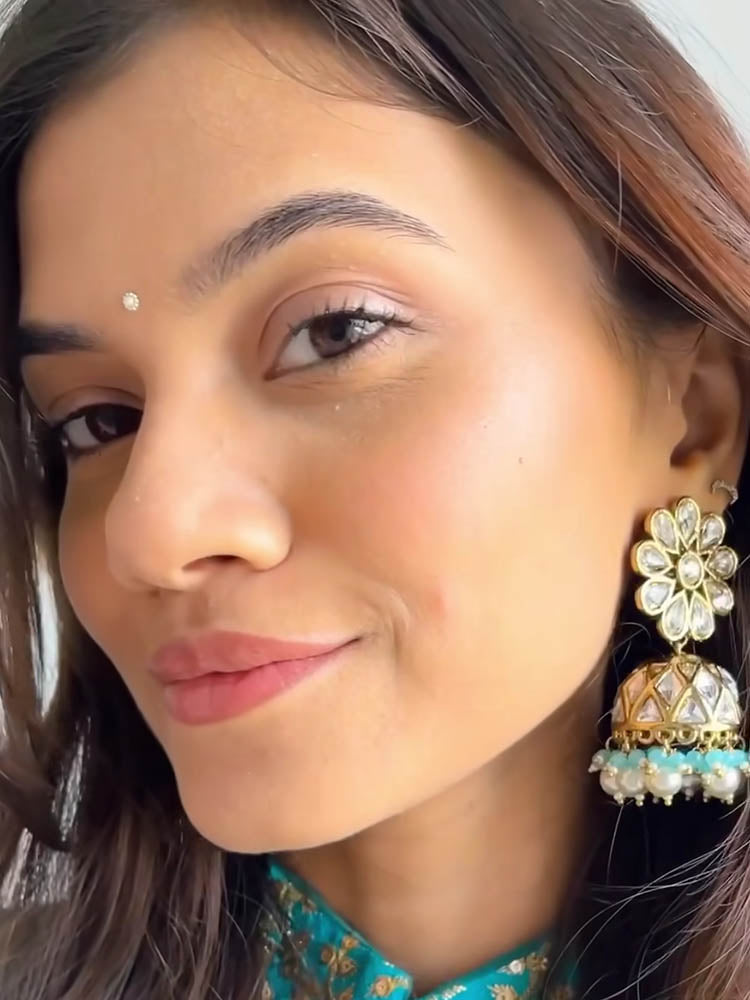 Turquoise Jayrani Jhumkis