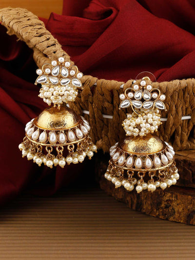 earrings - Bling Bag Ivory Hastha Jhumkis
