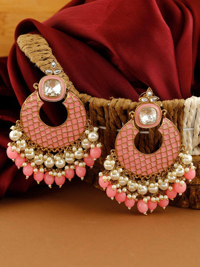 earrings - Bling Bag Neon Pink Keladi Designer Earrings