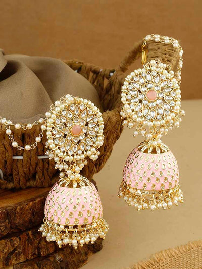 earrings - Bling Bag Neon Pink Sona Jhumki Earrings