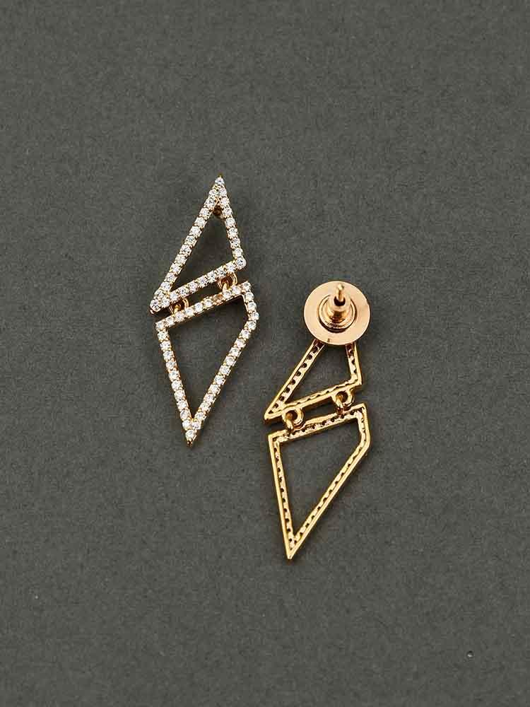 earrings - Bling Bag Gauravi Shiny Gold Dangler Earrings