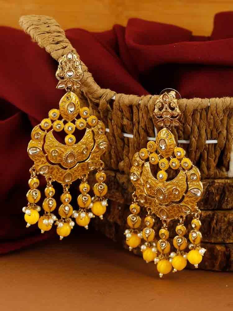 earrings - Bling Bag Lemon Tani Chaandbali Earrings