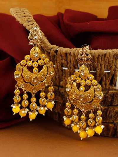 earrings - Bling Bag Lemon Tani Chaandbali Earrings