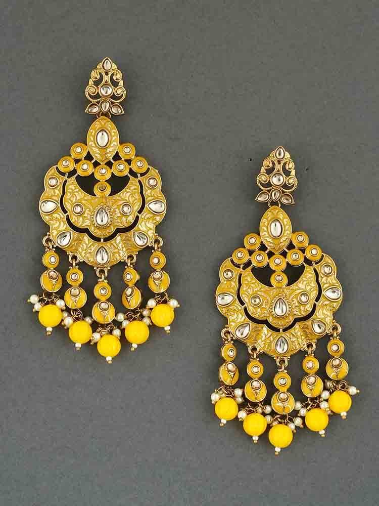 earrings - Bling Bag Lemon Tani Chaandbali Earrings