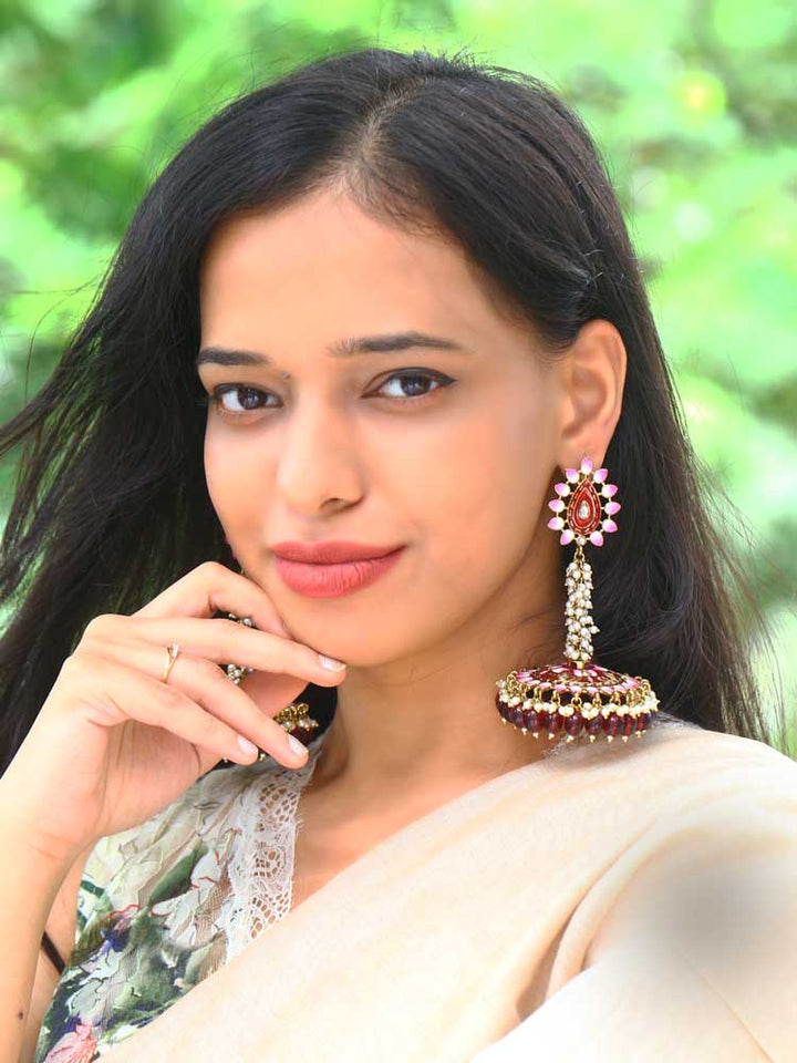 Maroon Jacki Jhumkis