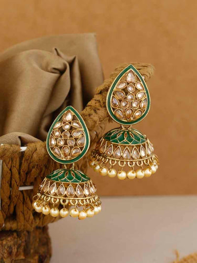 earrings - Bling Bag Jade Aliza Jhumki Earrings