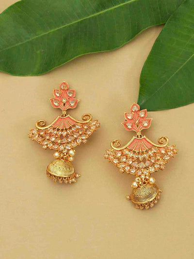 earrings - Bling Bag Coral Divisha Jhumki Earrings
