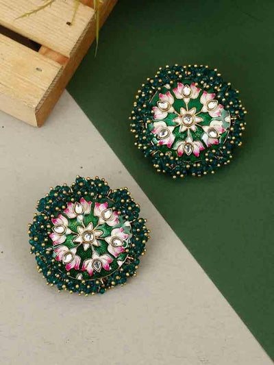 earrings - Bling Bag Emerald Nakul Studs