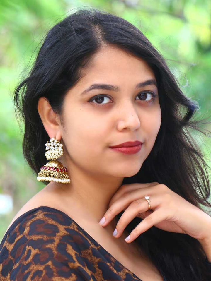 Maroon Hastha Jhumkis