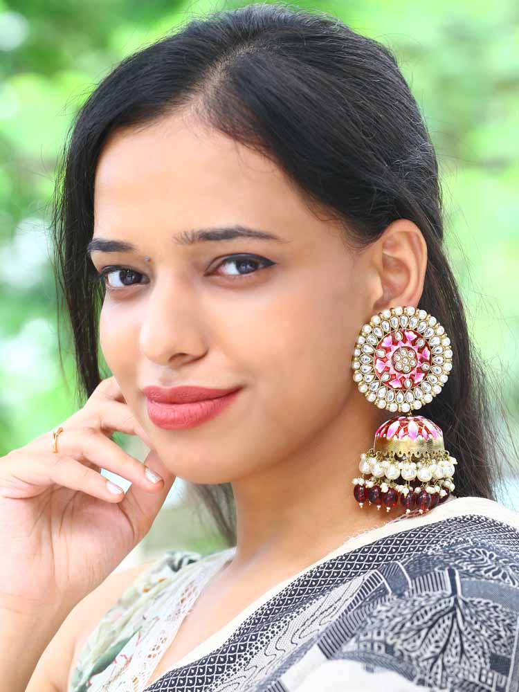 Maroon Kritika Jhumkis