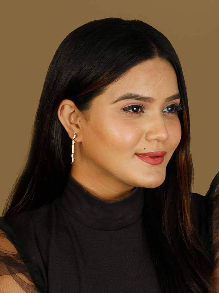 earrings - Bling Bag Mala Rose Gold Dangler Earrings