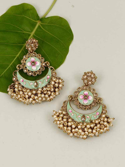 earrings - Bling Bag Mint Dhara Chaandbali Earrings