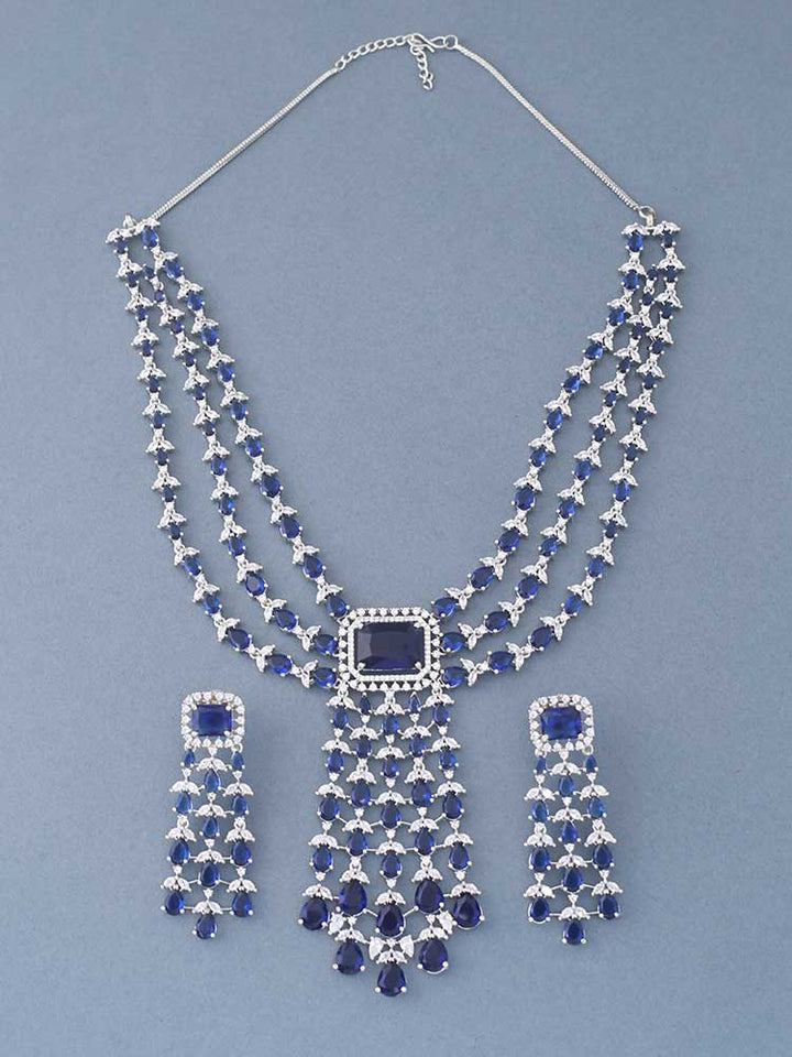 Navy Saesha Zirconia Jewellery Set