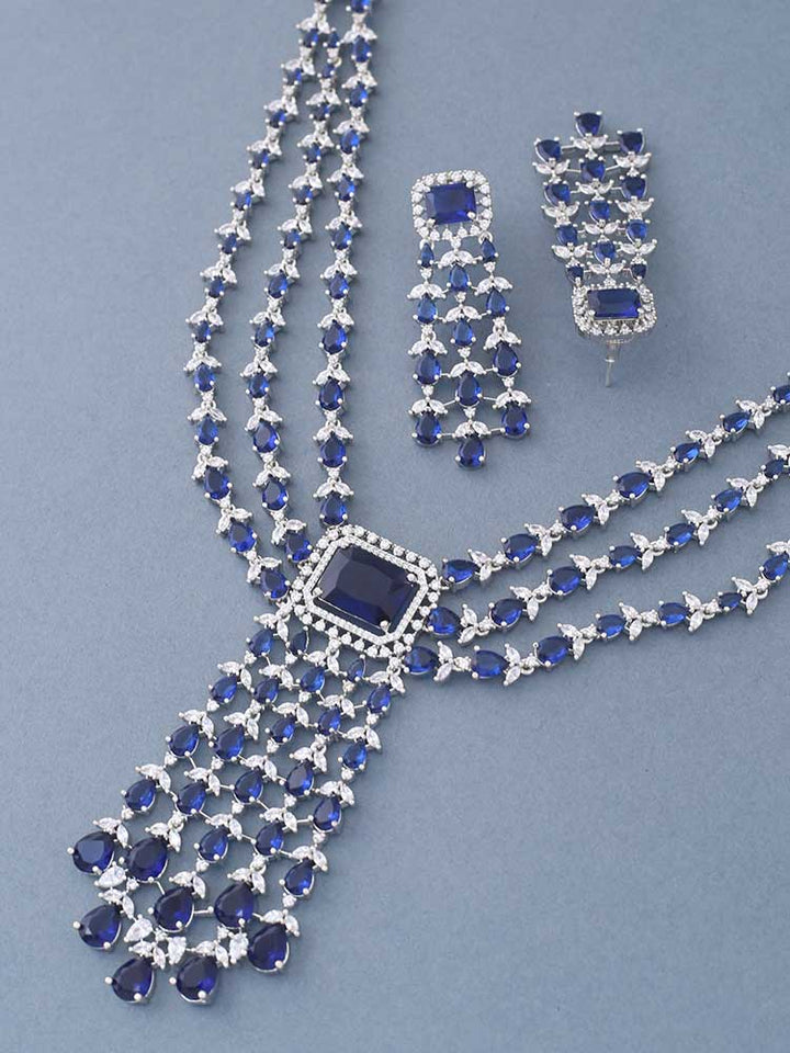 Navy Saesha Zirconia Jewellery Set