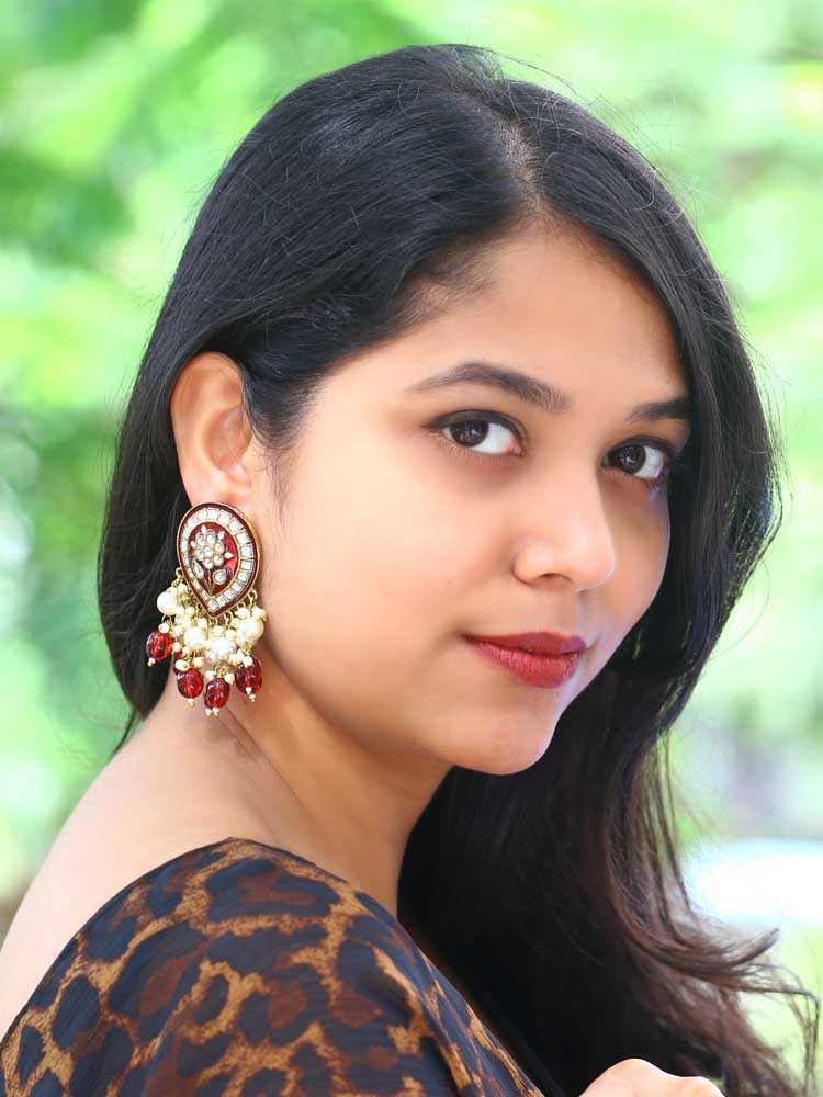 Maroon Charmi Dangler Earrings