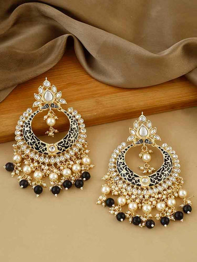 earrings - Bling Bag Jet Kabir Chaandbali Earrings
