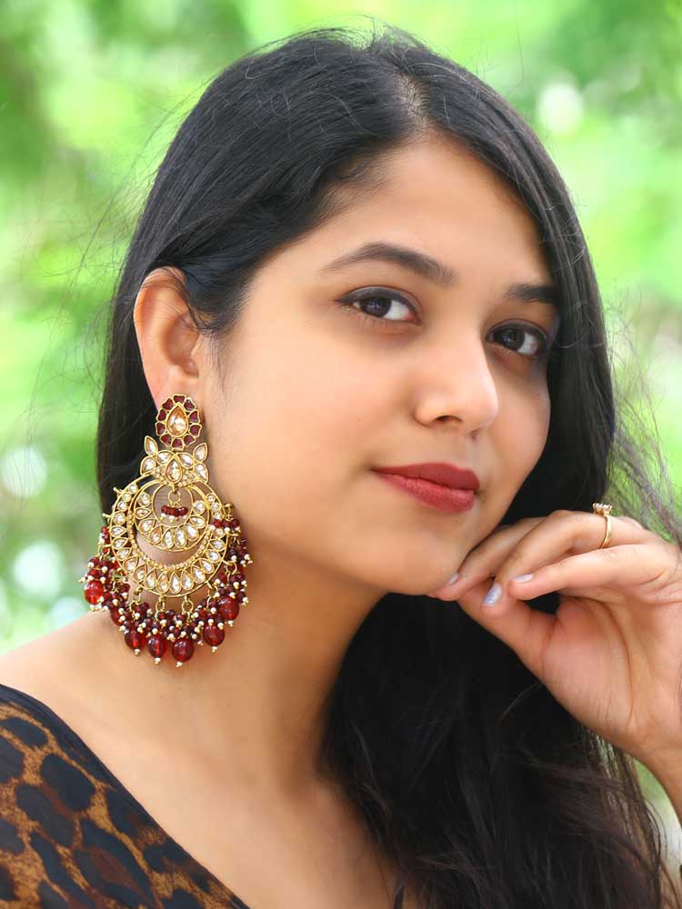 Maroon Jivika Chandbalis