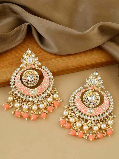 earrings - Bling Bag Coral Ratan Chaandbali Earrings