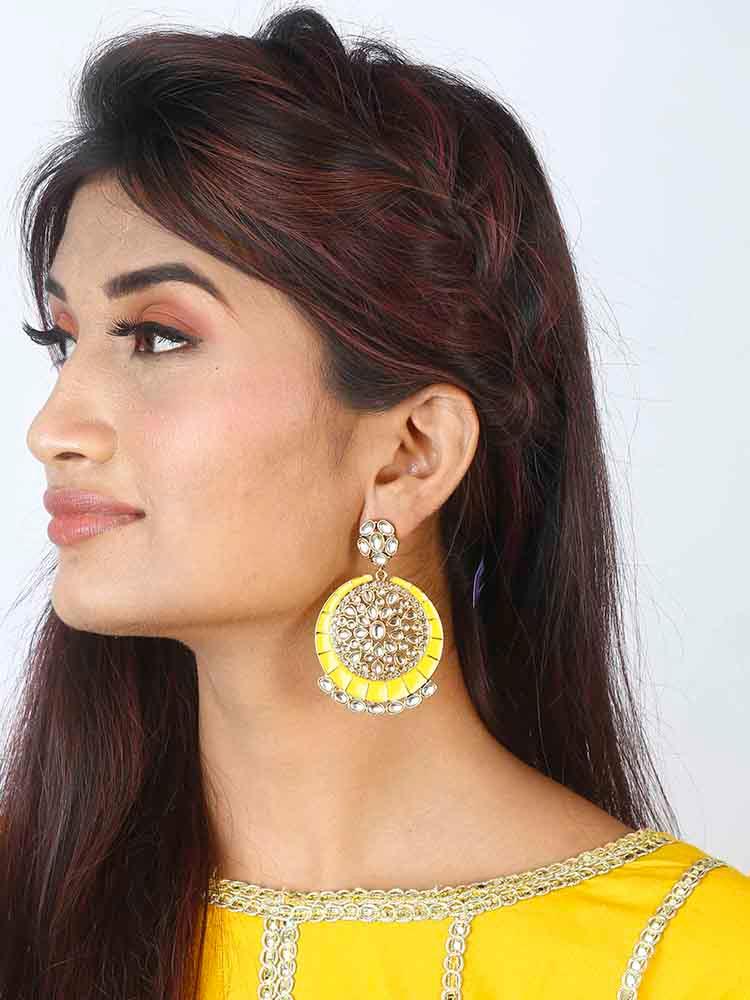 earrings - Bling Bag Lemon Sameera Kundan Earrings