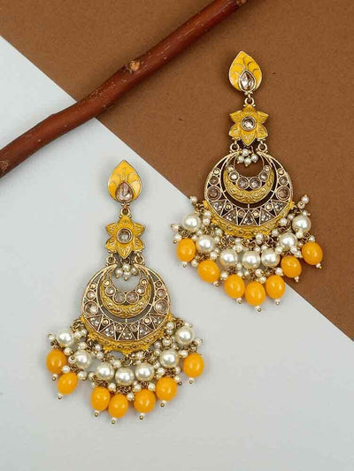 earrings - Bling Bag Mustard Kavya Chaandbali Earrings