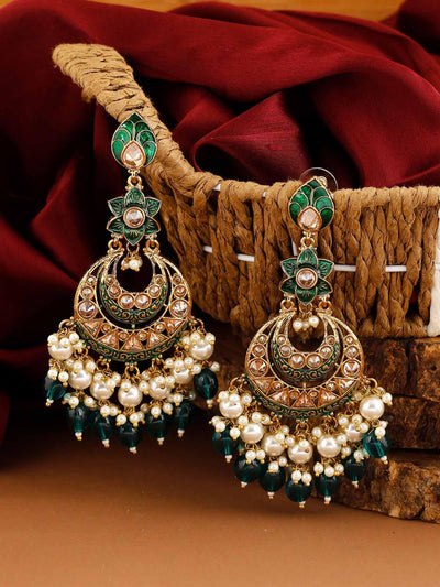 earrings - Bling Bag Emerald Kavya Chaandbali Earrings
