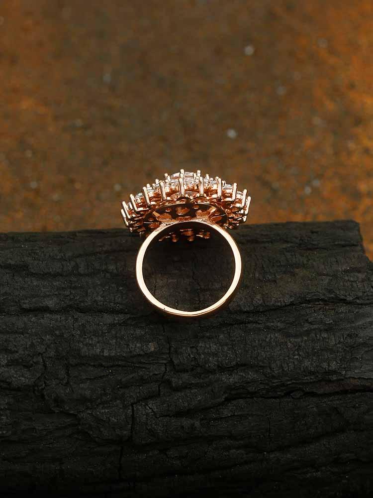 rings - Bling Bag Rose Gold Saarya Zirconia Ring